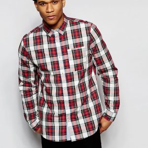 Red Cotton Flannel Shirt
